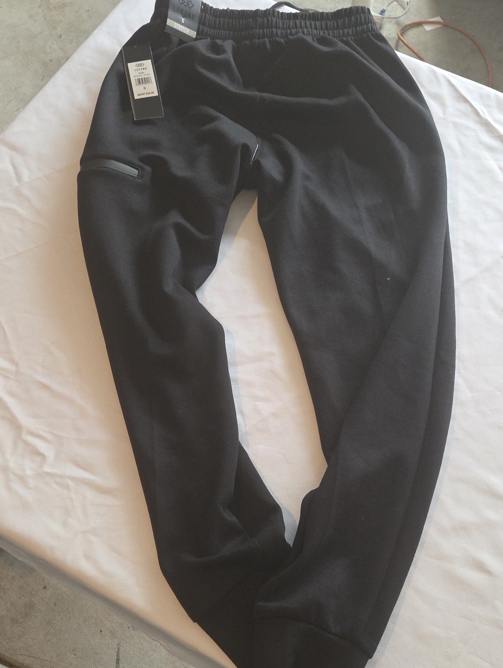 Men's Black Athletic Joggers with Zip Pocket